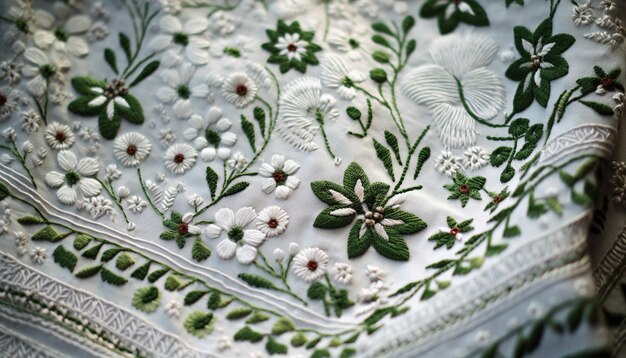 Haft kwiatowy na obrusie